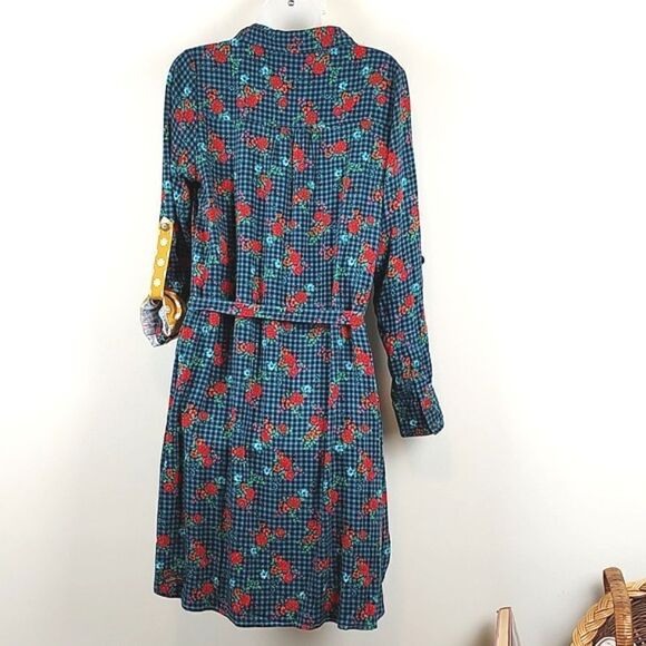 Matilda Jane Women's Fa La La Dress Gingham Floral Button Front Shirtdress NWT - Picture 13 of 15